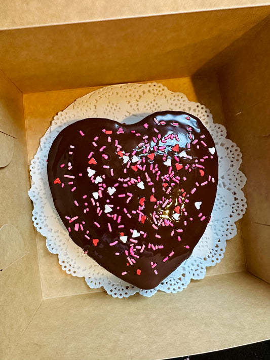 SPECIAL ORDER - VALENTINE'S 6" CHOCOLATE OLIVE OIL HEART CAKE - VEGAN